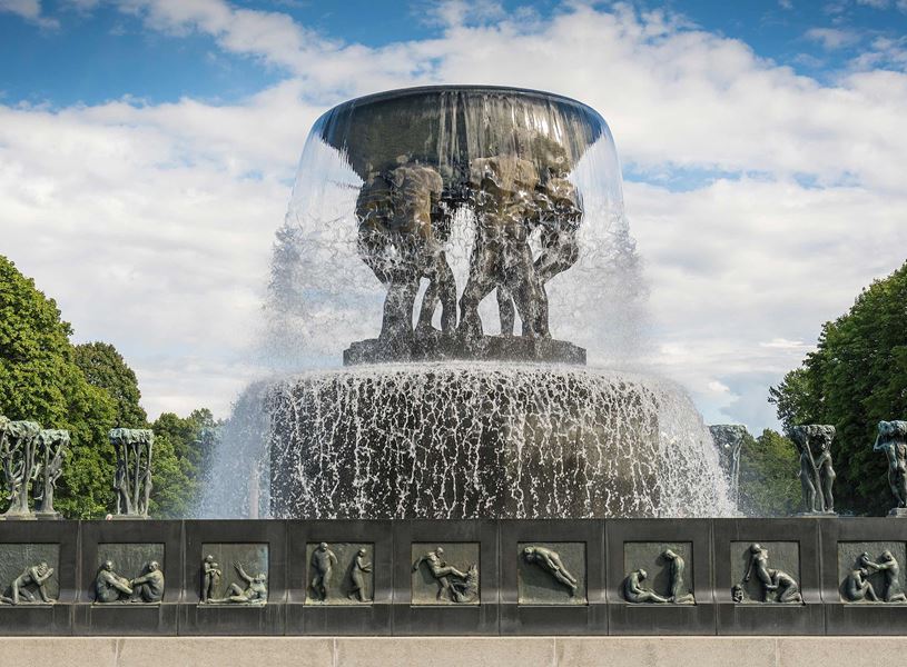 Fountain in Frogner Park, Oslo, Norway