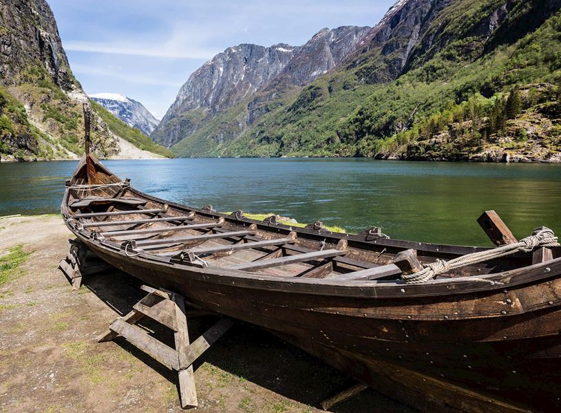 Viking Drakkar in Sognefjord, Norway