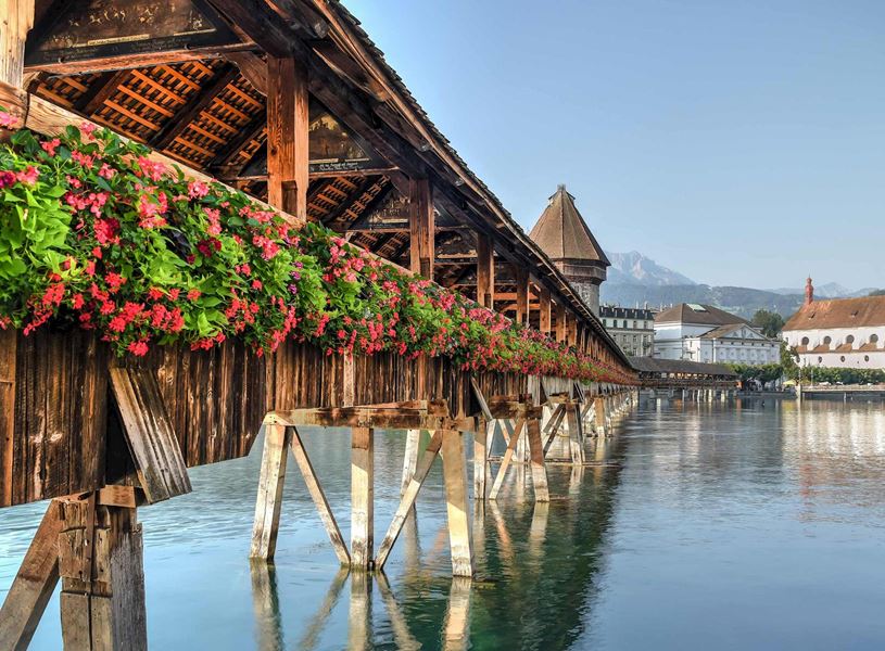 Chapel Bridge in Lucerne, Switzerland