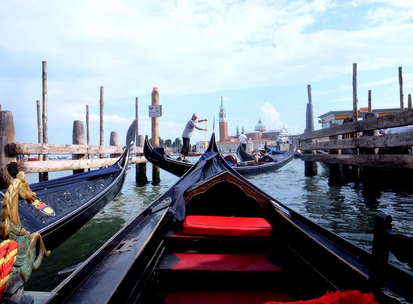 Gondola on the canal of Venice, Italy