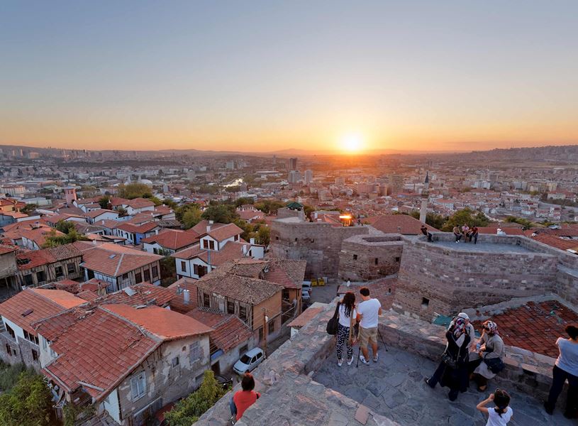 View of city from Ankara citadel, Ankara, Turkey