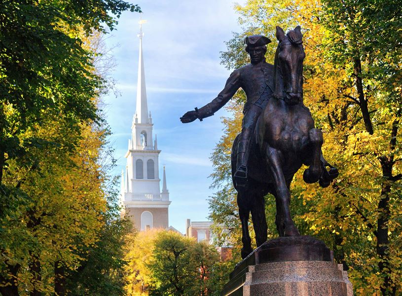 Paul Revere Statue in Boston, USA