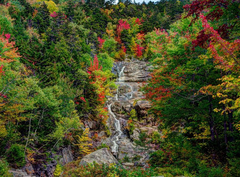 Silver Cascade Waterfall in North Conway, USA