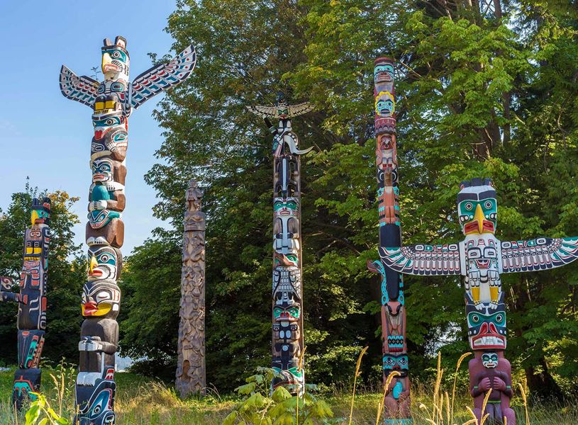 Totem Poles in Vancouver, Canada