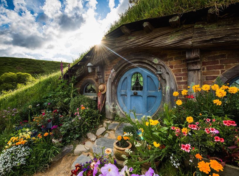 Hobbiton movie set in Matamata, New Zealand