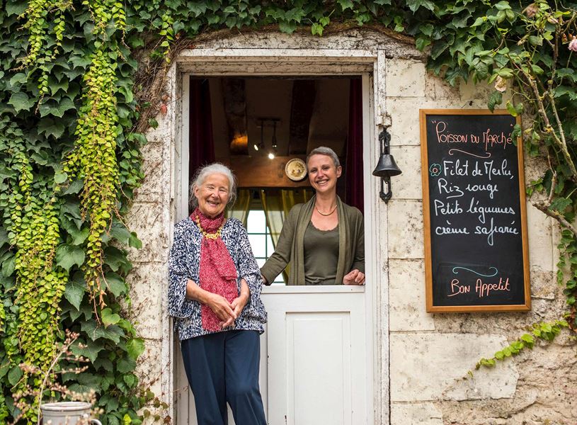 Members of de Montferrier family on their farm near Chateau de Villandry
