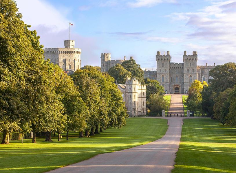 Windsor Castle with Long Walk view in England