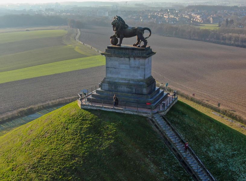 Lion’s Mound monument at Waterloo battlefield in Belgium