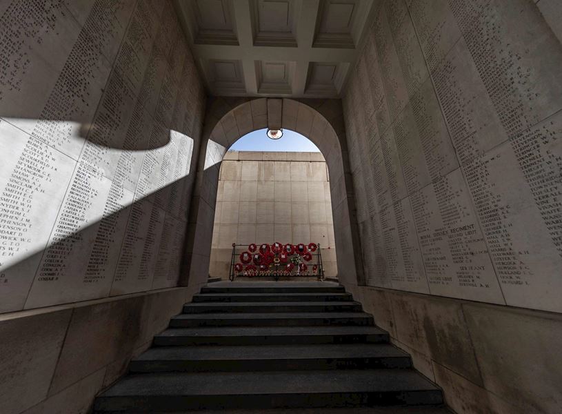 The Menin Gate, Menenpoort, triumphal arch in Ypres, Belgium
