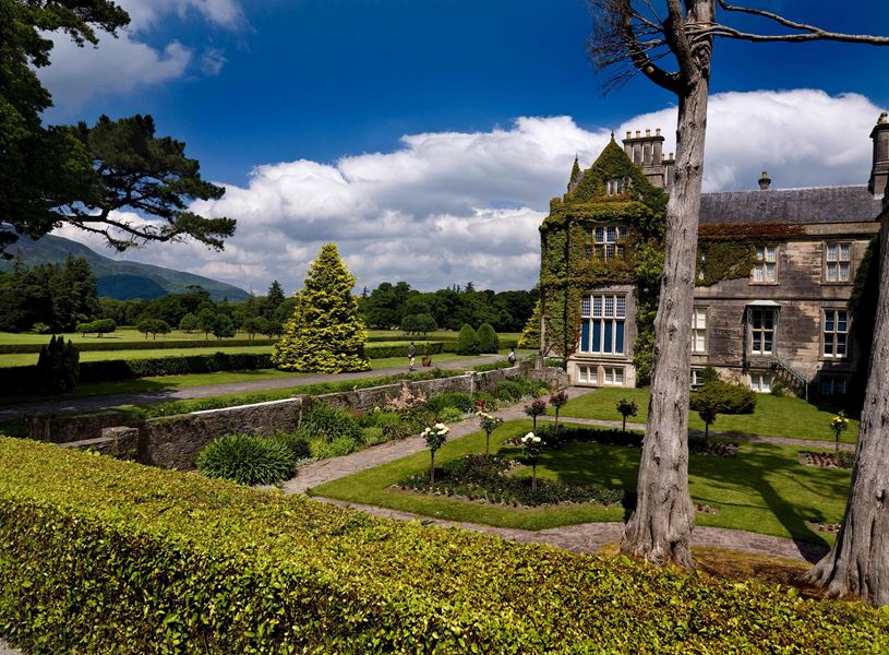 Muckross House with manicured gardens in Killarney, Ireland