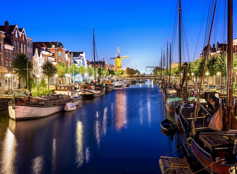 Delfshaven Quarter and dinner in Rotterdam, Netherlands