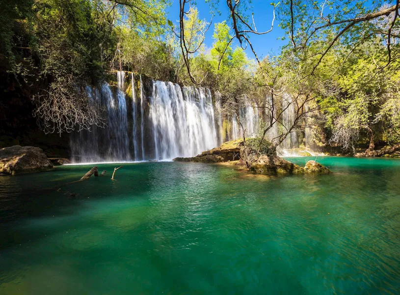 Visit Antalya old town and enjoy a waterfall yacht cruise in Antayla, Turkey