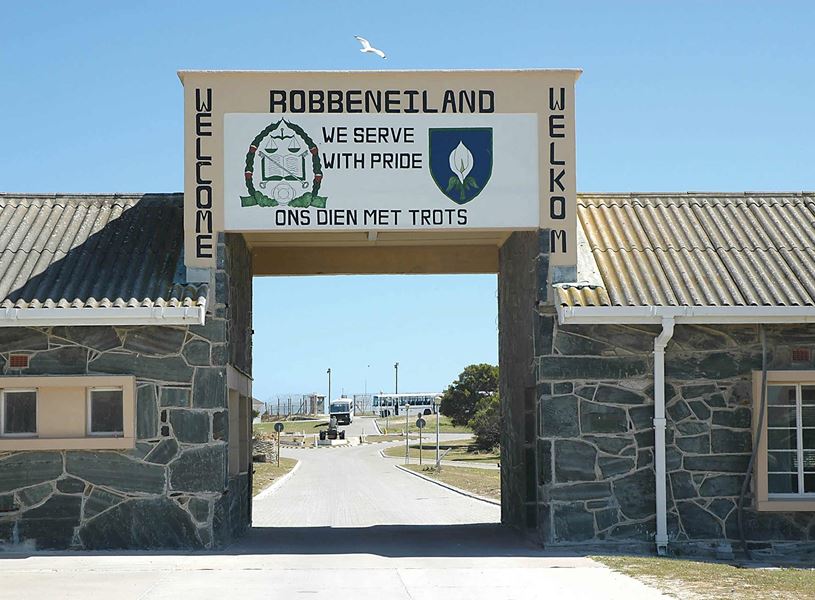 The cell where Nelson Mandela was held on Robben Island, South Africa