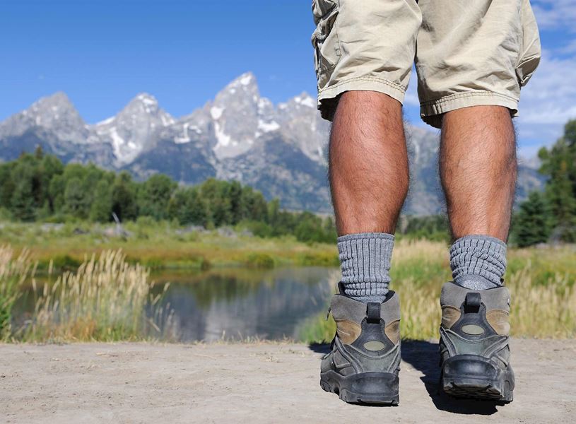 Hiker in Grand Teton National Park, USA
