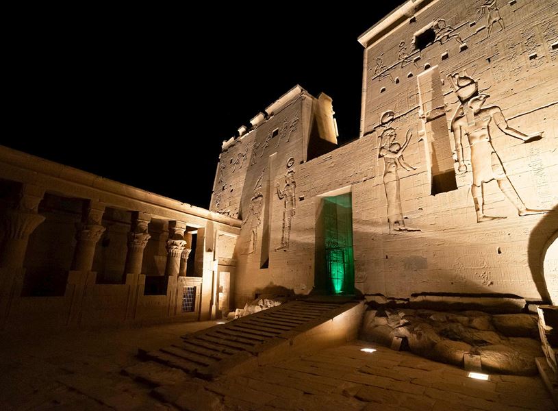 Enjoy a boat ride to Philae Island, for a tour and a theatre style retelling of the Nile flood and gods, Aswan, Egypt