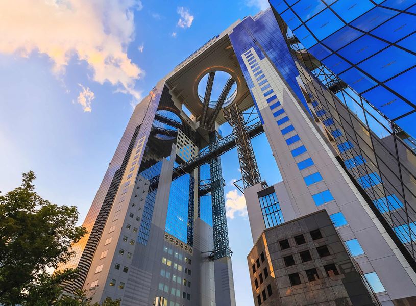 Visit Umeda Sky Building and Osaka Castle in Osaka, Japan