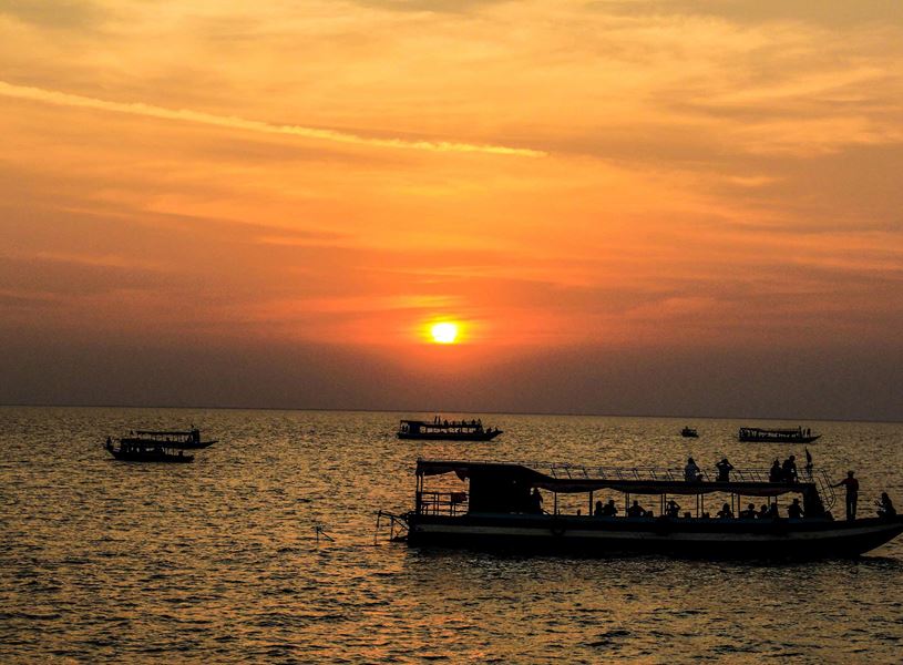 Enjoy a sunset boat cruise in Siem Reap, Cambodia