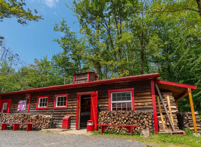 Lunch at Cabane a Sucre sugar shack in Quebec, Canada