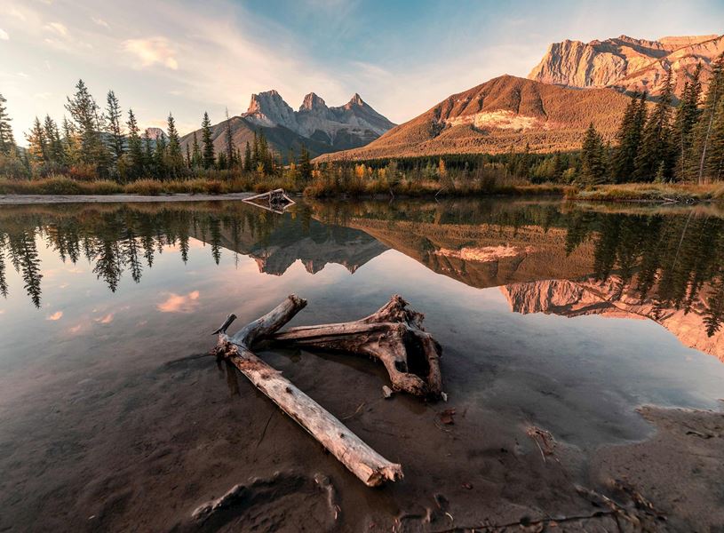 Get up close and personal with the famous Three Sisters Peaks on this scenic flight tour, Canada