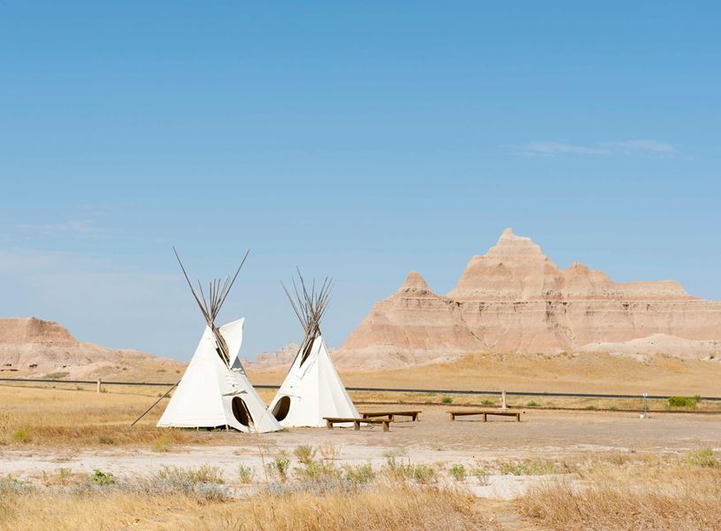 Take a guided walking tour of Oglala Lakota Living History Village, South Dakota, USA