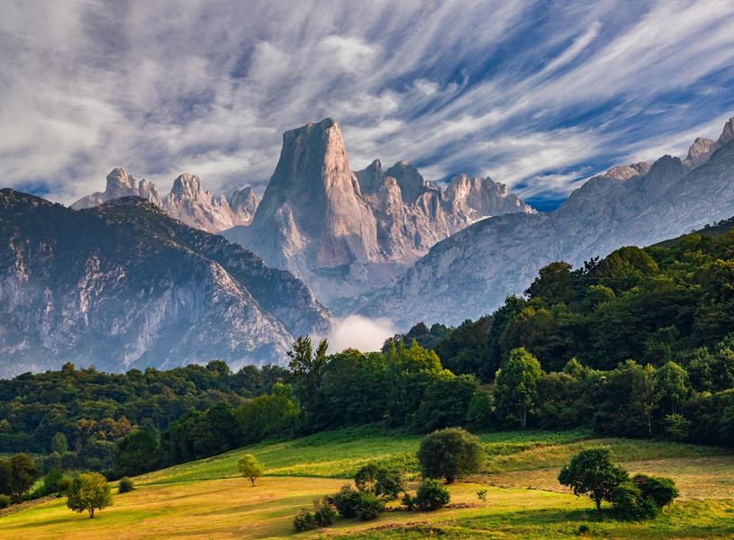 Admire the scenery and rocky peaks of the Picos de Europa, Spain
