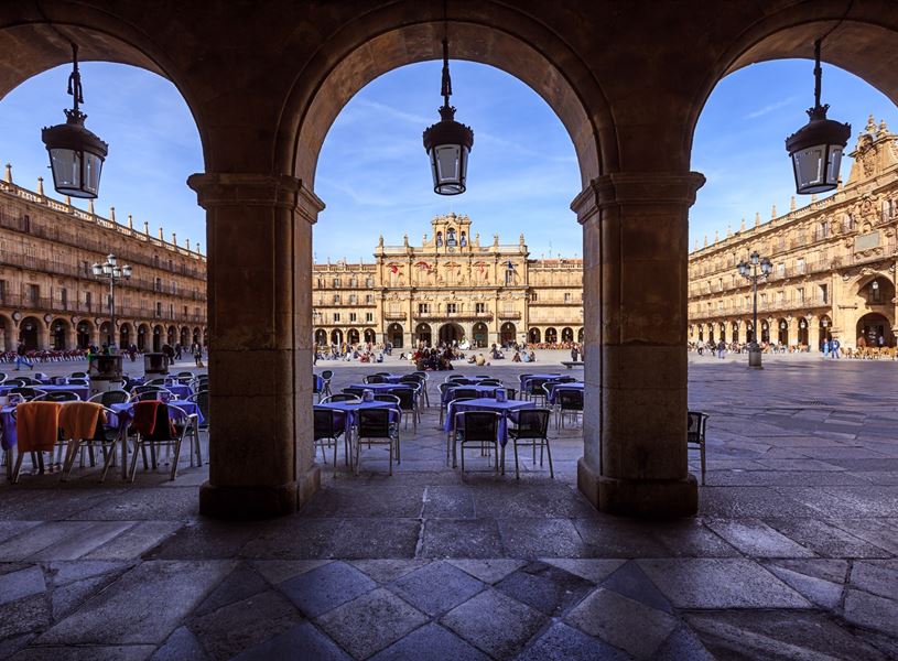 Plaza Mayor, the main public square in Salamanca, Spain