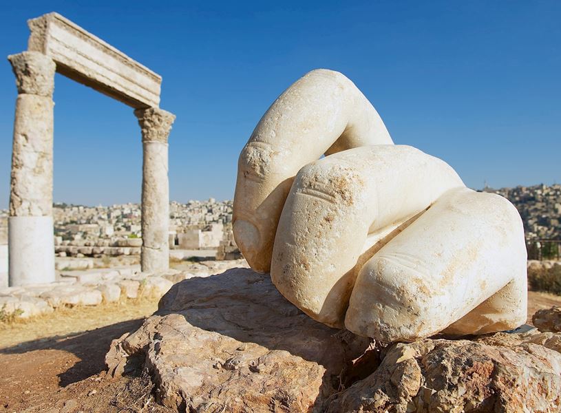 Stone Hercules Hand In Amman, Jordan