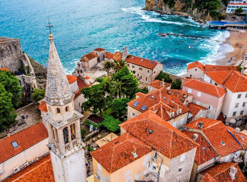 View of the Old Town of Budva, Montenegro