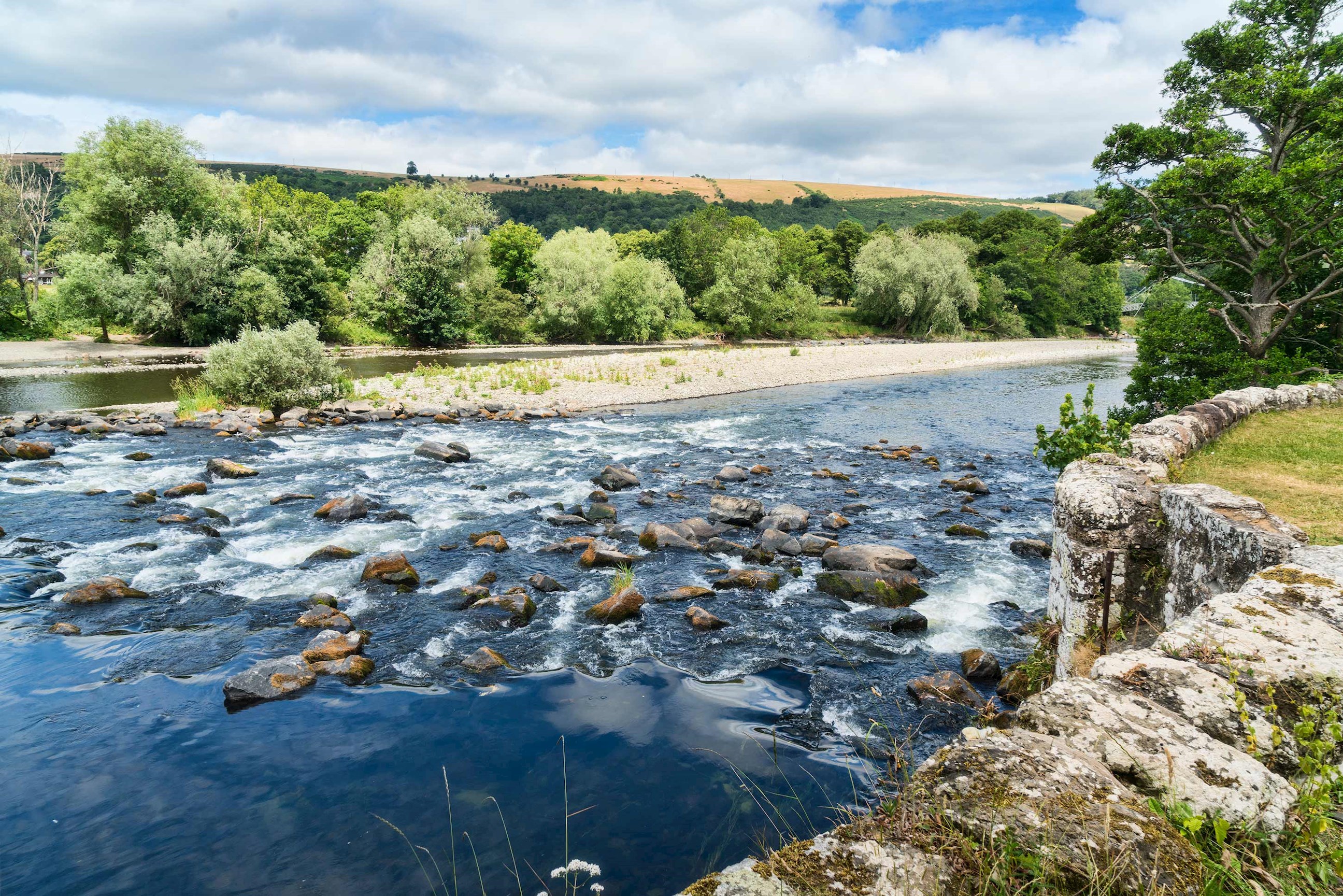 See lush landscapes along the Tweed Riverin Melrose Scotland