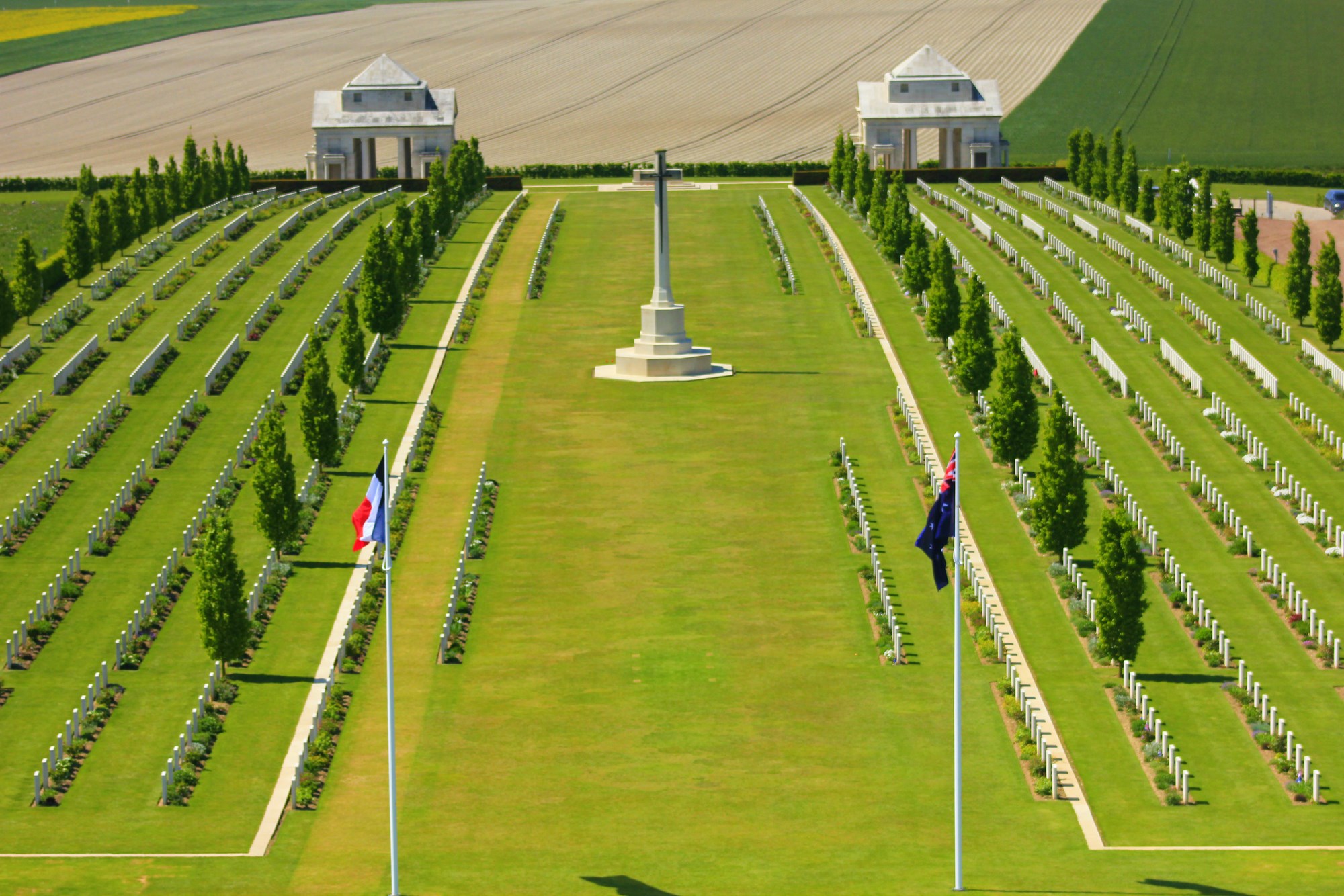 Australian military cemetery of the first World War at Villers Bretonneux, France