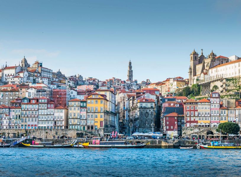 See colourful Porto from the Douro river, Portugal