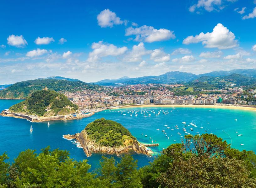 Panoramic view of San Sebastian, Spain