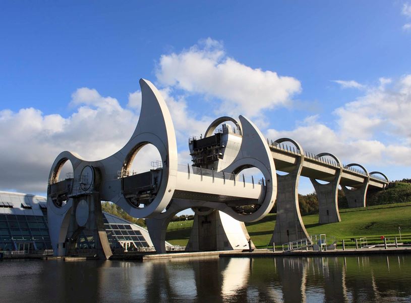 Visit the Falkirk Wheel to learn about Scotland's canal system