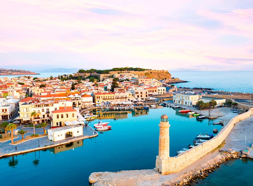 Rethymno Harbour At Sunset, Greece