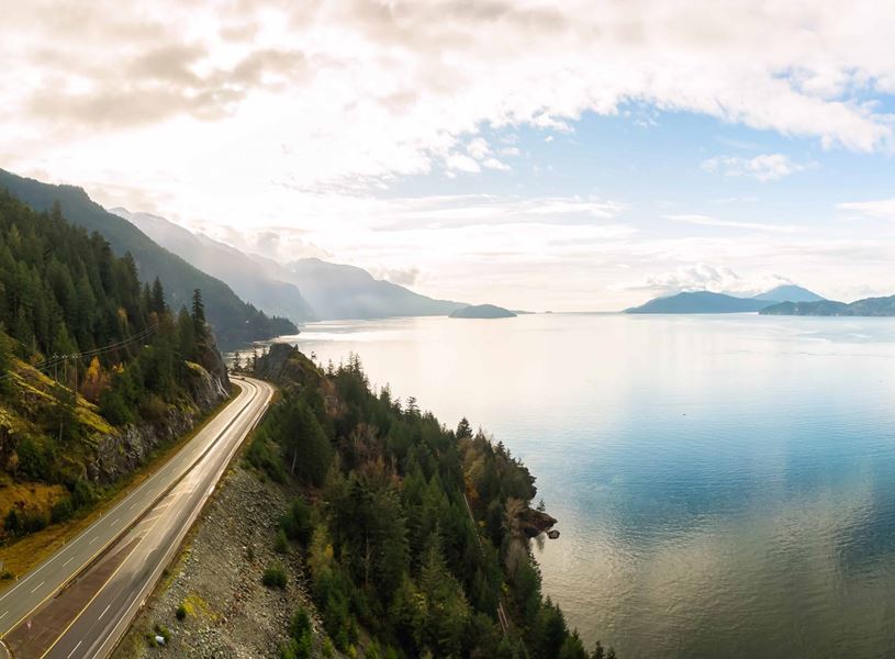 Enjoy a scenic drive along Sea to Sky highway in Squamish, Canada