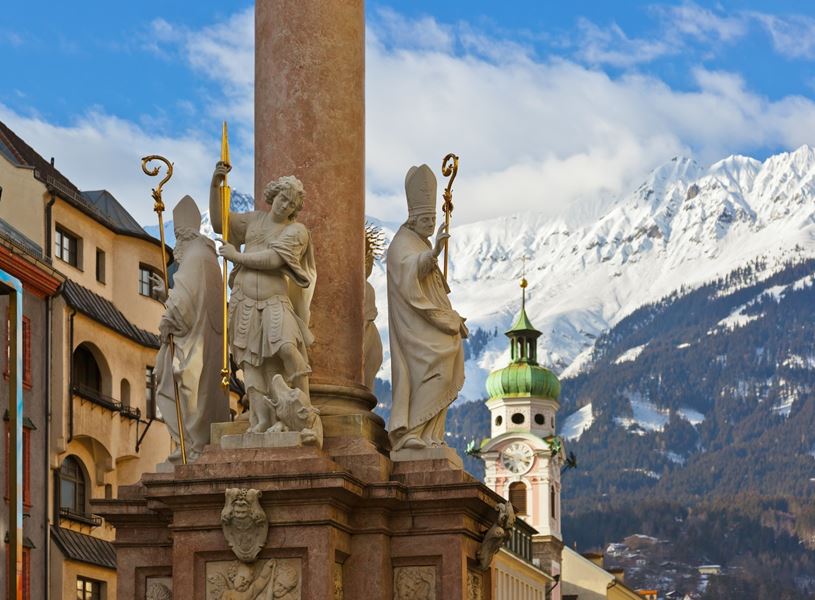 Our Lady statue in Old Town Innsbruck, Austria