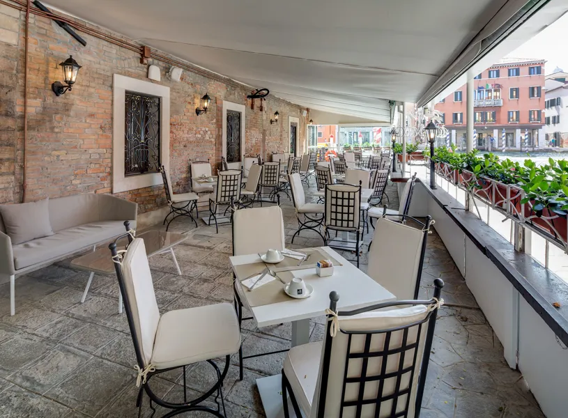The terrace of the Bw Premier Collection Chc Continental in Venice, Italy