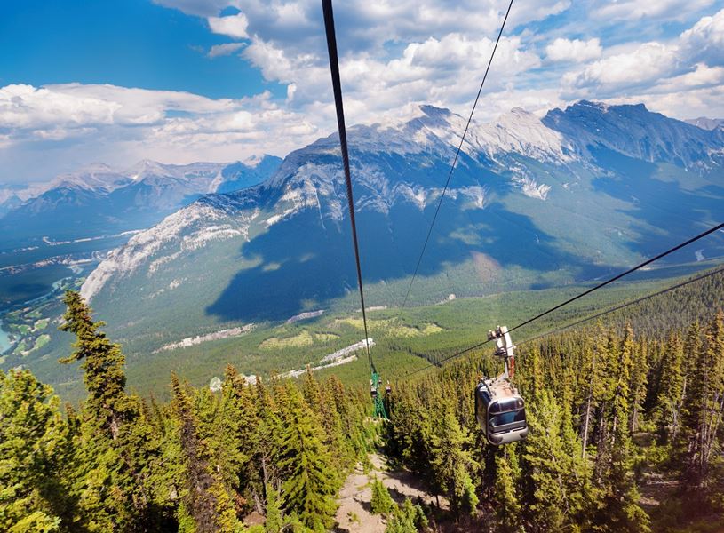 Gondola Ride Above the Trees, Sulphur Mountain, Banff, Canada