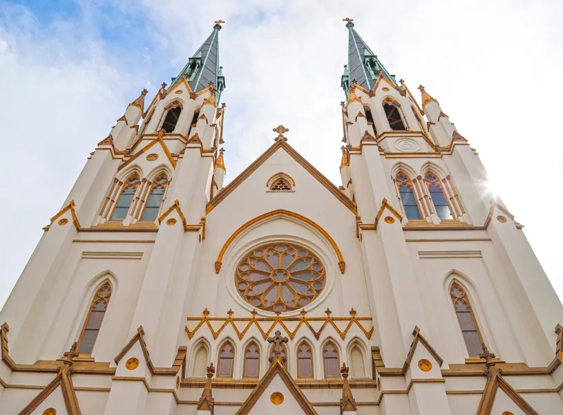 The Cathedral of St. John the Baptist in Savannah, Georgia, USA.