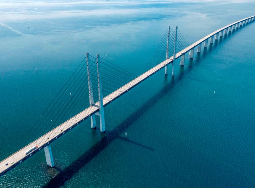Oresund Bridge connecting Sweden to Denmark