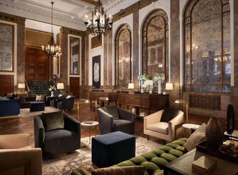 Beacon Grand Hotel lounge in San Francisco, California, USA