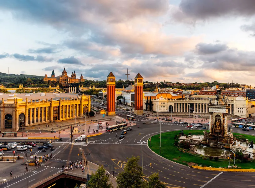 Barcelona Evening with Montjuïc & Olympic Drive, Barcelona, Spain