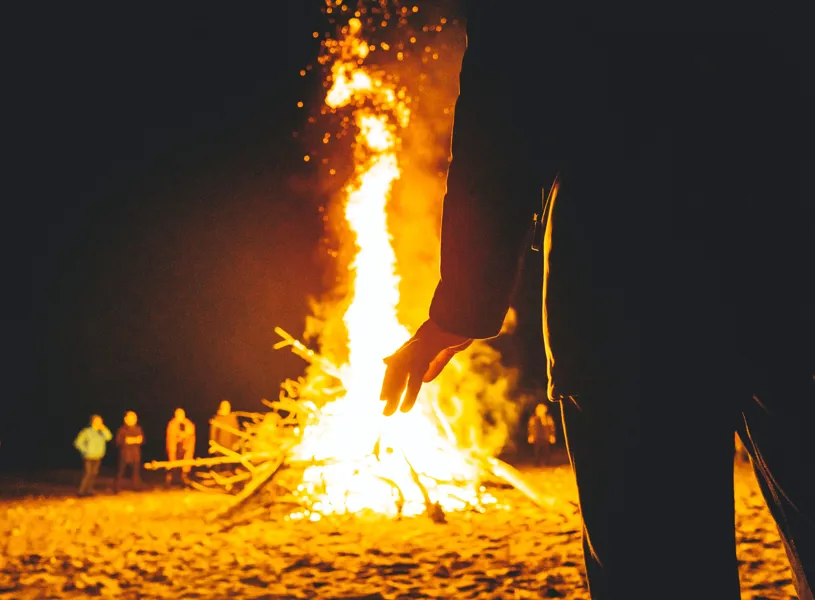 Bonfire evening in Zakopane, Poland
