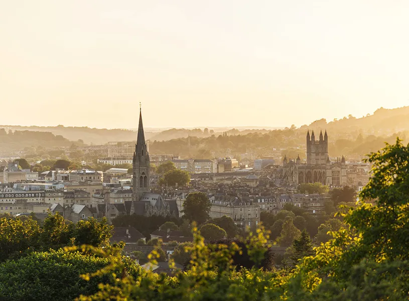 View of Bath From Bathwick Meadows, Bath, England