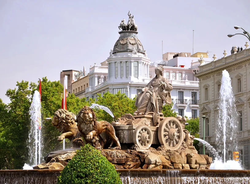 Majestic Cibeles Fountain, Plaza De Cibeles, Madrid, Spain