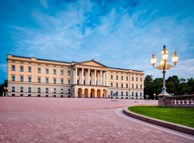 Royal Palace at Dawn in Oslo, Norway