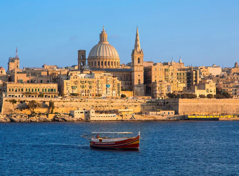 Malta Valletta At Sunset
