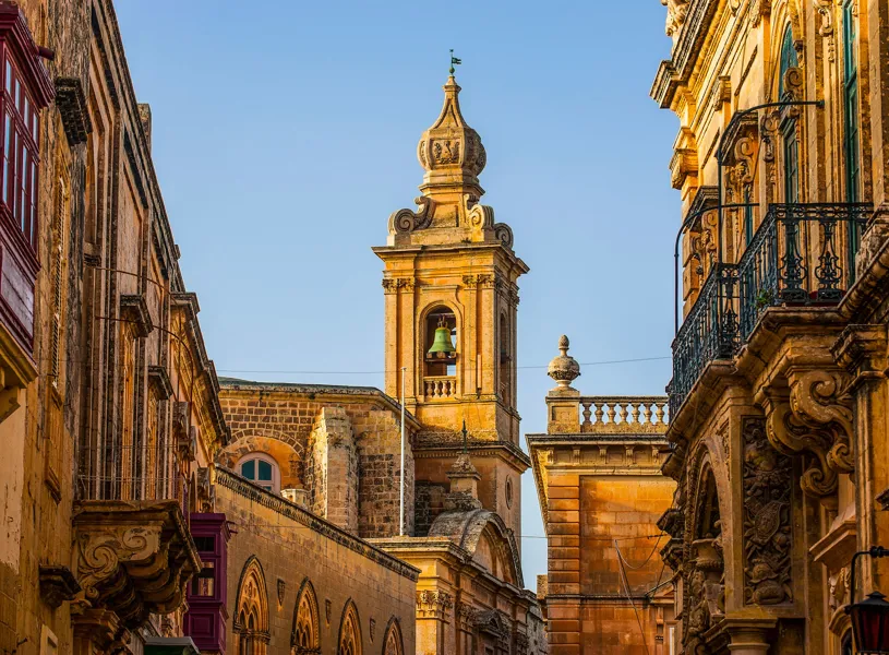 Malta Mdina View To Bell Tower