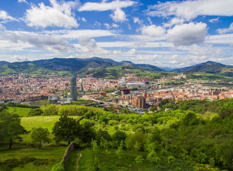 Panoramic view of the city of Bilbao, Spain