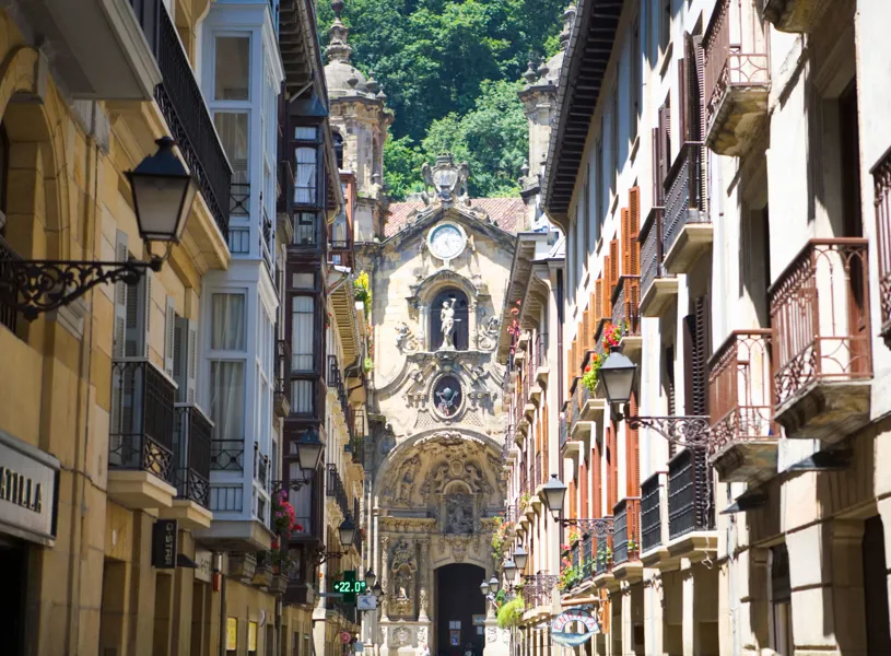 Buildings on street, San Sebastian, Spain